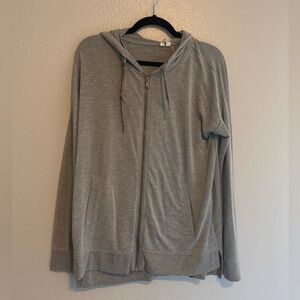 Grey yoga zip up